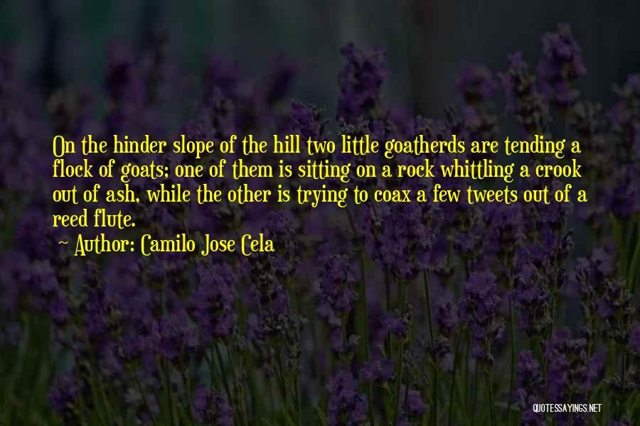 Camilo Jose Cela Quotes: On The Hinder Slope Of The Hill Two Little Goatherds Are Tending A Flock Of Goats; One Of Them Is