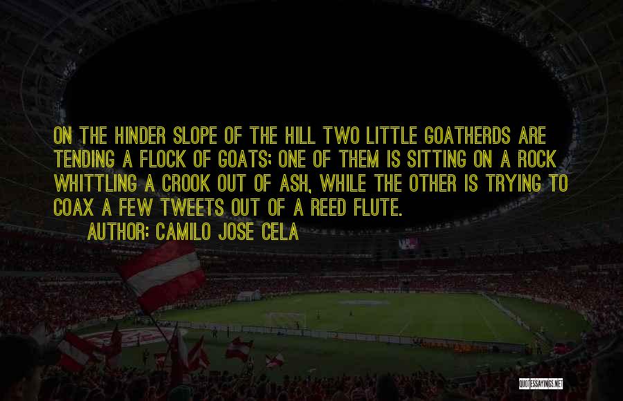 Camilo Jose Cela Quotes: On The Hinder Slope Of The Hill Two Little Goatherds Are Tending A Flock Of Goats; One Of Them Is