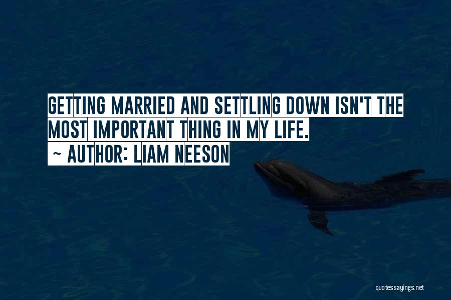 Liam Neeson Quotes: Getting Married And Settling Down Isn't The Most Important Thing In My Life.