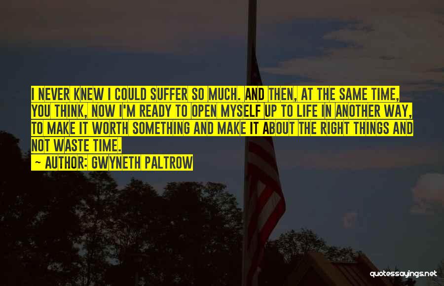 Gwyneth Paltrow Quotes: I Never Knew I Could Suffer So Much. And Then, At The Same Time, You Think, Now I'm Ready To