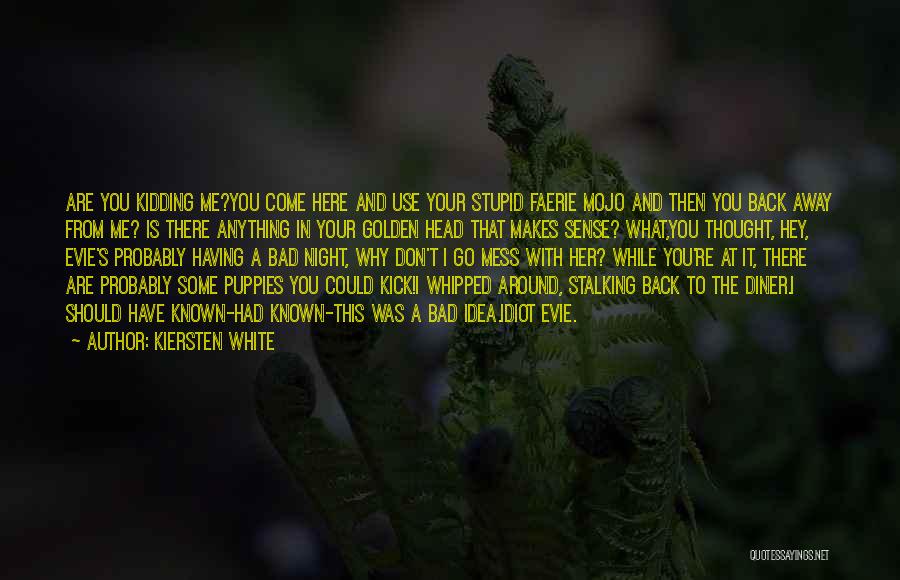 Kiersten White Quotes: Are You Kidding Me?you Come Here And Use Your Stupid Faerie Mojo And Then You Back Away From Me? Is