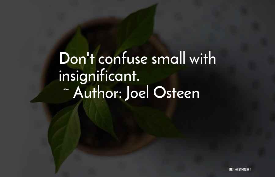 Joel Osteen Quotes: Don't Confuse Small With Insignificant.