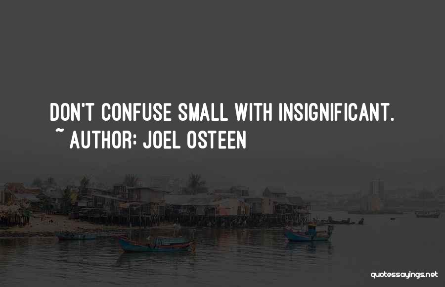 Joel Osteen Quotes: Don't Confuse Small With Insignificant.
