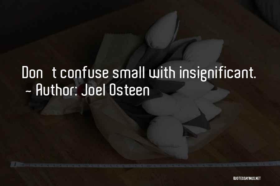Joel Osteen Quotes: Don't Confuse Small With Insignificant.