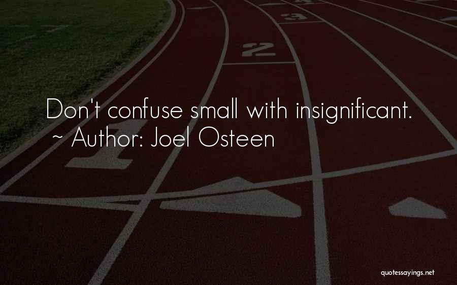 Joel Osteen Quotes: Don't Confuse Small With Insignificant.