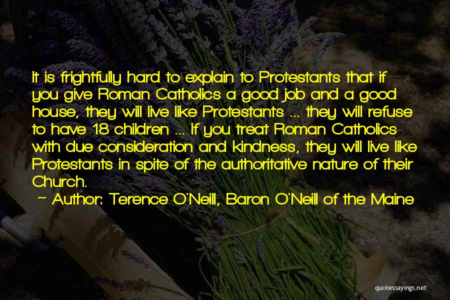 Terence O'Neill, Baron O'Neill Of The Maine Quotes: It Is Frightfully Hard To Explain To Protestants That If You Give Roman Catholics A Good Job And A Good