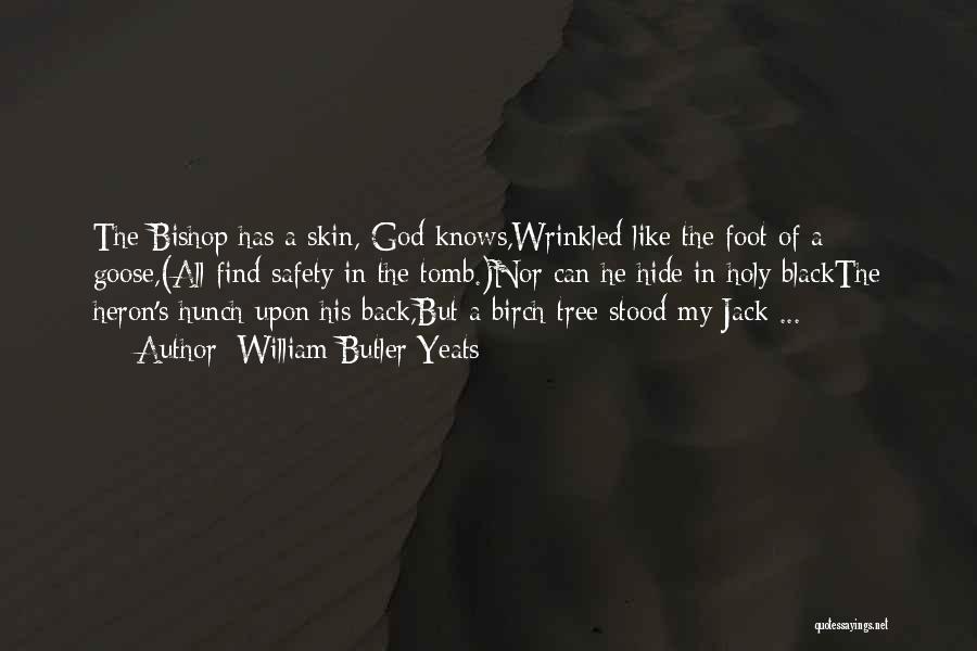 William Butler Yeats Quotes: The Bishop Has A Skin, God Knows,wrinkled Like The Foot Of A Goose,(all Find Safety In The Tomb.)nor Can He