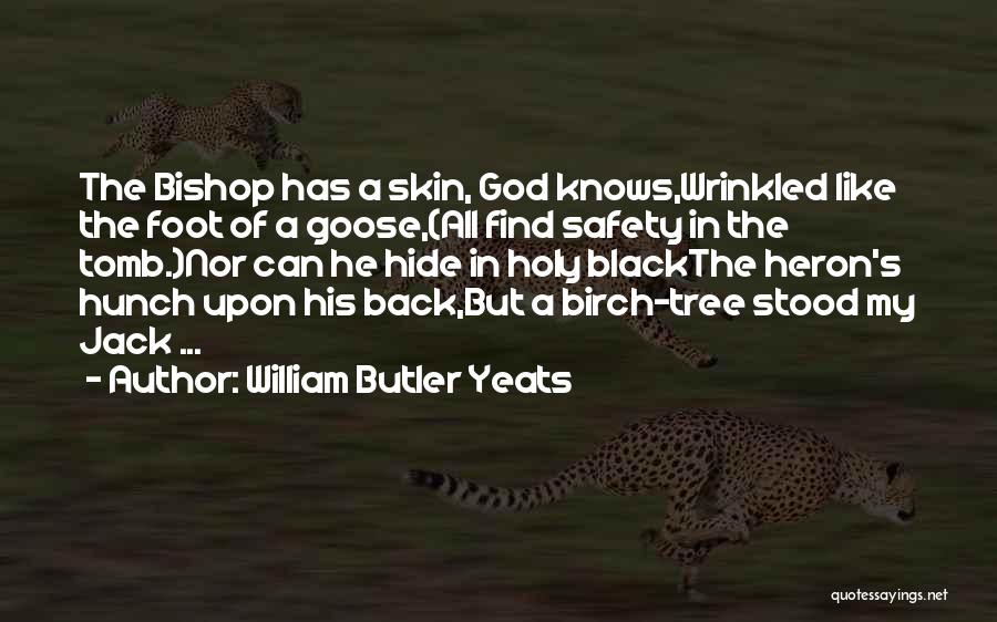 William Butler Yeats Quotes: The Bishop Has A Skin, God Knows,wrinkled Like The Foot Of A Goose,(all Find Safety In The Tomb.)nor Can He