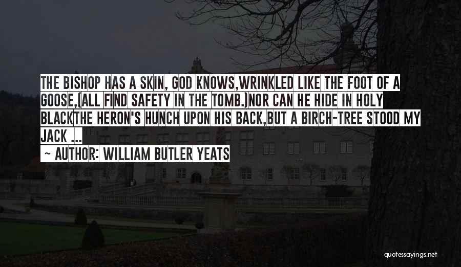 William Butler Yeats Quotes: The Bishop Has A Skin, God Knows,wrinkled Like The Foot Of A Goose,(all Find Safety In The Tomb.)nor Can He