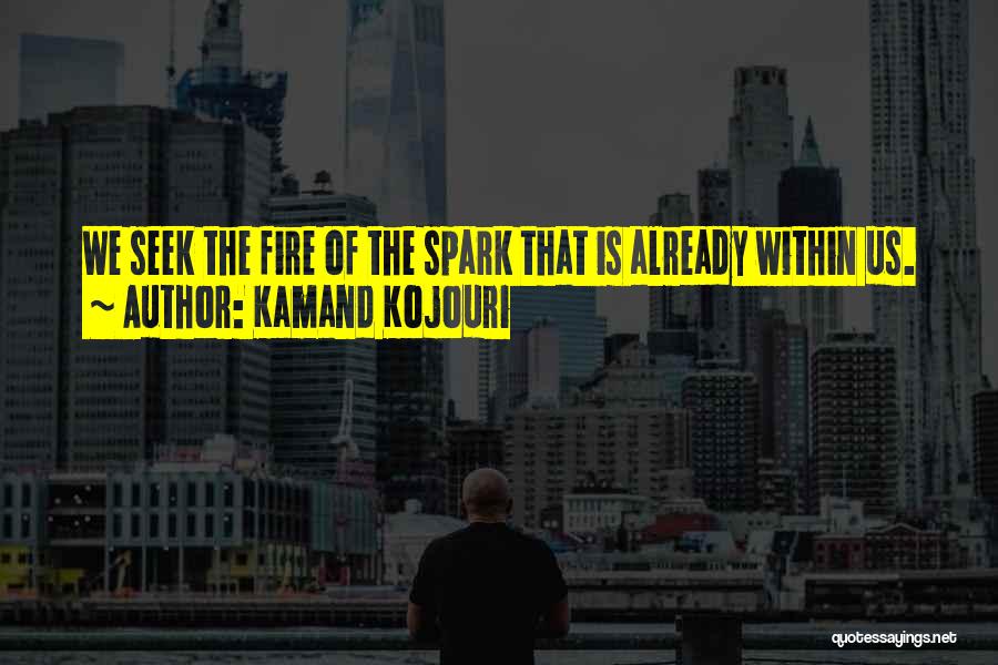 Kamand Kojouri Quotes: We Seek The Fire Of The Spark That Is Already Within Us.