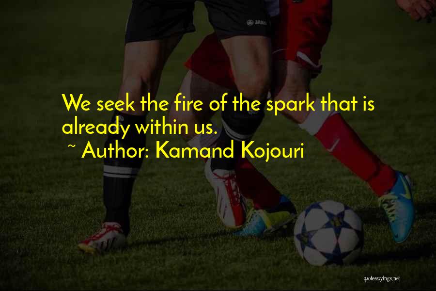 Kamand Kojouri Quotes: We Seek The Fire Of The Spark That Is Already Within Us.