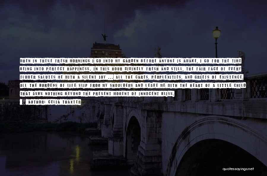 Celia Thaxter Quotes: When In These Fresh Mornings I Go Into My Garden Before Anyone Is Awake, I Go For The Time Being