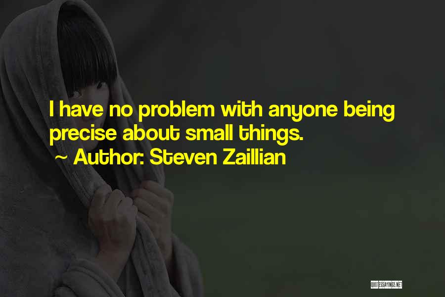 Steven Zaillian Quotes: I Have No Problem With Anyone Being Precise About Small Things.