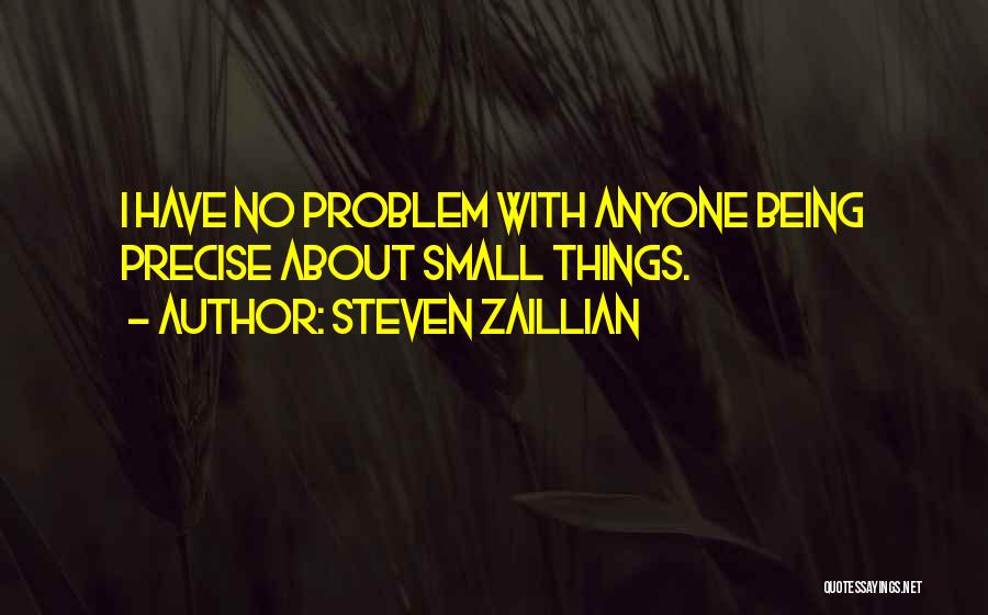 Steven Zaillian Quotes: I Have No Problem With Anyone Being Precise About Small Things.