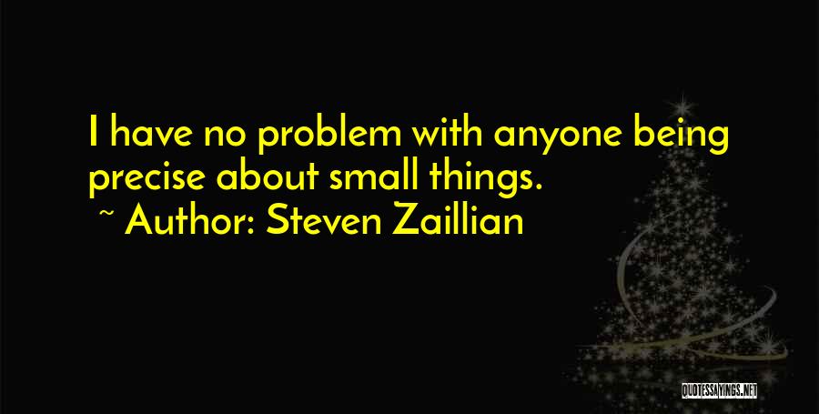 Steven Zaillian Quotes: I Have No Problem With Anyone Being Precise About Small Things.