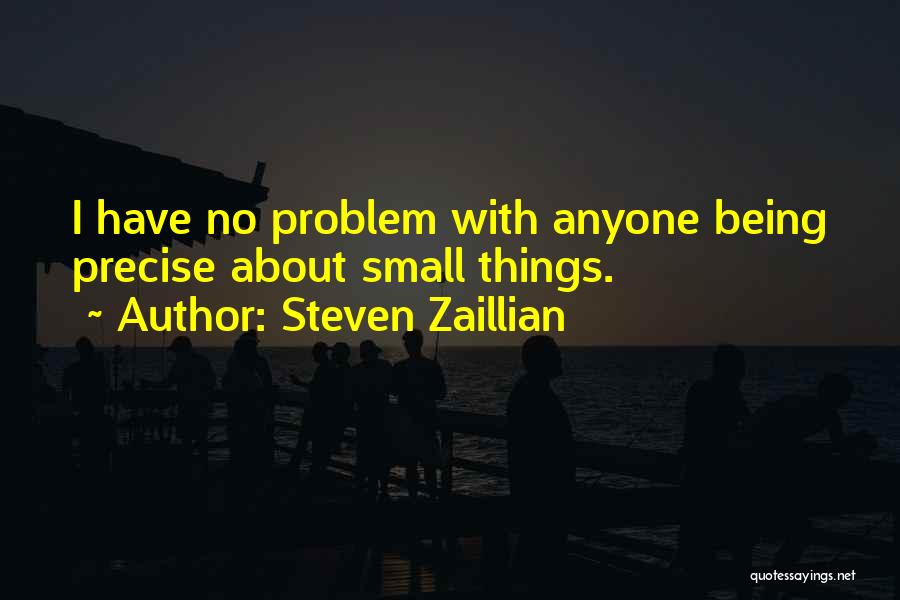 Steven Zaillian Quotes: I Have No Problem With Anyone Being Precise About Small Things.