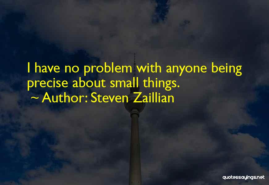 Steven Zaillian Quotes: I Have No Problem With Anyone Being Precise About Small Things.