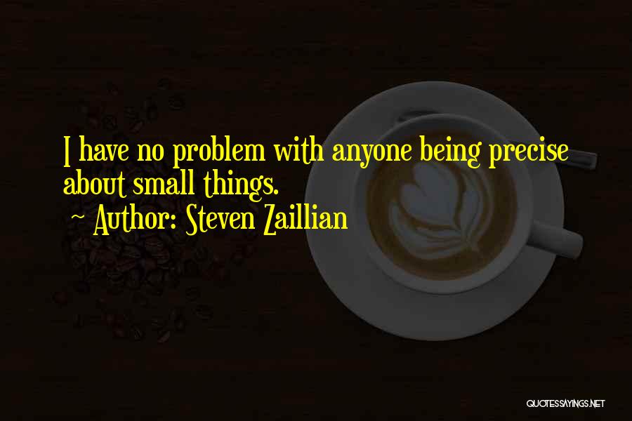 Steven Zaillian Quotes: I Have No Problem With Anyone Being Precise About Small Things.