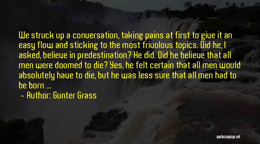 Gunter Grass Quotes: We Struck Up A Conversation, Taking Pains At First To Give It An Easy Flow And Sticking To The Most