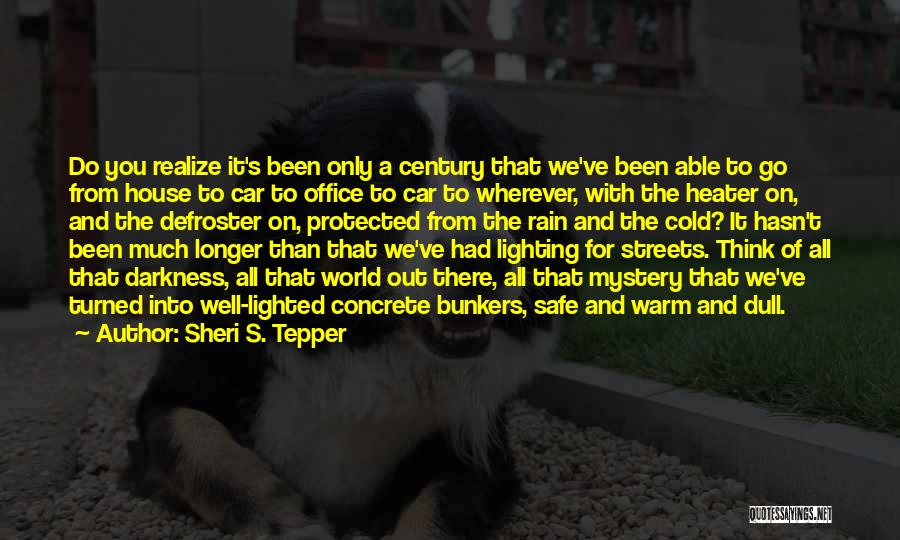 Sheri S. Tepper Quotes: Do You Realize It's Been Only A Century That We've Been Able To Go From House To Car To Office