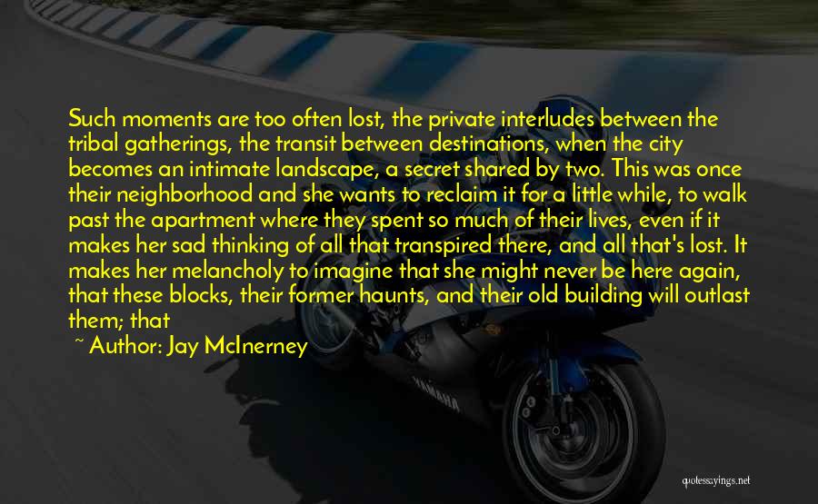 Jay McInerney Quotes: Such Moments Are Too Often Lost, The Private Interludes Between The Tribal Gatherings, The Transit Between Destinations, When The City
