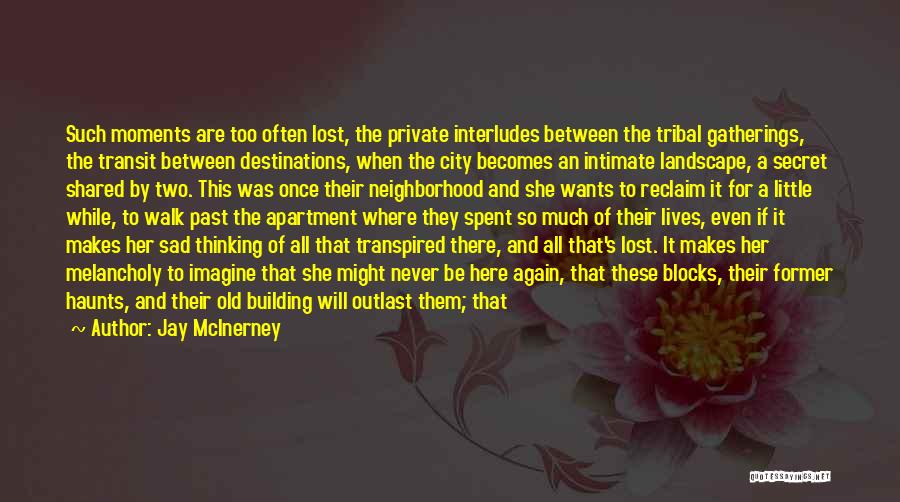 Jay McInerney Quotes: Such Moments Are Too Often Lost, The Private Interludes Between The Tribal Gatherings, The Transit Between Destinations, When The City