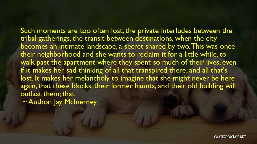 Jay McInerney Quotes: Such Moments Are Too Often Lost, The Private Interludes Between The Tribal Gatherings, The Transit Between Destinations, When The City