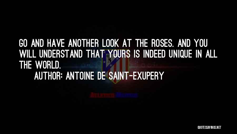 Antoine De Saint-Exupery Quotes: Go And Have Another Look At The Roses. And You Will Understand That Yours Is Indeed Unique In All The