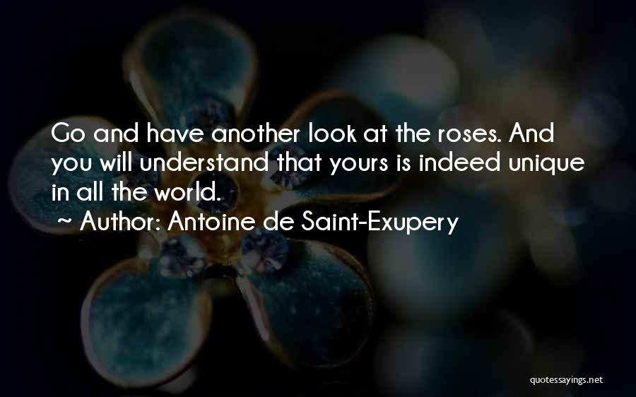 Antoine De Saint-Exupery Quotes: Go And Have Another Look At The Roses. And You Will Understand That Yours Is Indeed Unique In All The