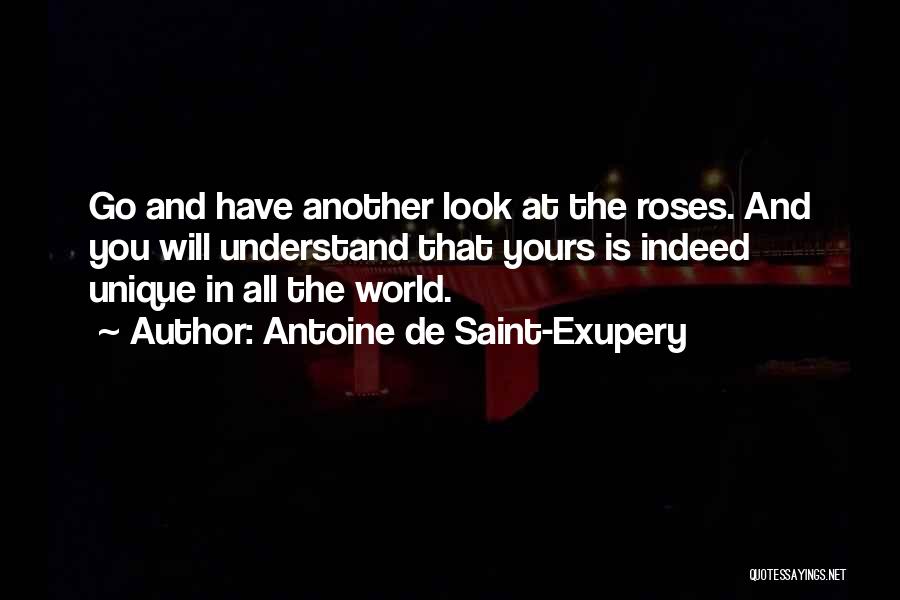 Antoine De Saint-Exupery Quotes: Go And Have Another Look At The Roses. And You Will Understand That Yours Is Indeed Unique In All The