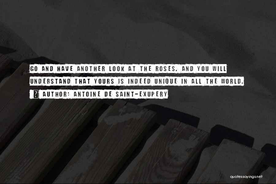 Antoine De Saint-Exupery Quotes: Go And Have Another Look At The Roses. And You Will Understand That Yours Is Indeed Unique In All The