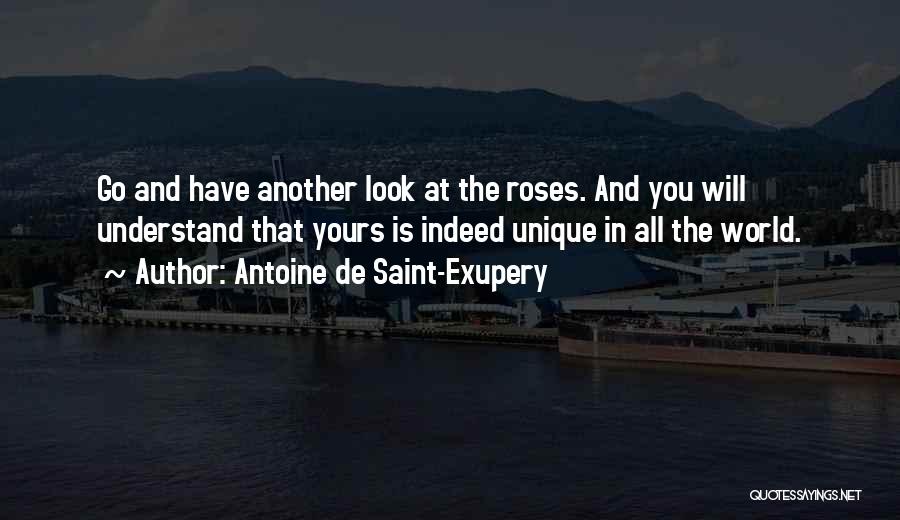 Antoine De Saint-Exupery Quotes: Go And Have Another Look At The Roses. And You Will Understand That Yours Is Indeed Unique In All The
