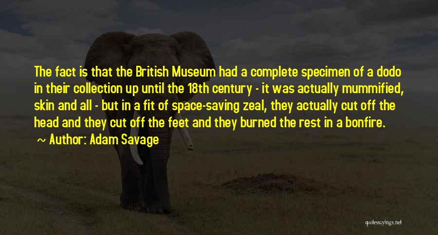 Adam Savage Quotes: The Fact Is That The British Museum Had A Complete Specimen Of A Dodo In Their Collection Up Until The