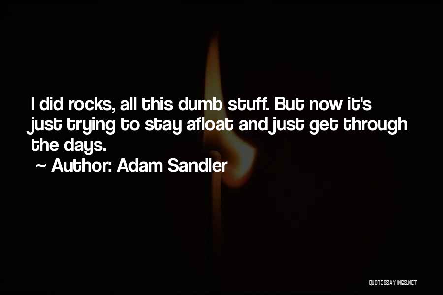 Adam Sandler Quotes: I Did Rocks, All This Dumb Stuff. But Now It's Just Trying To Stay Afloat And Just Get Through The