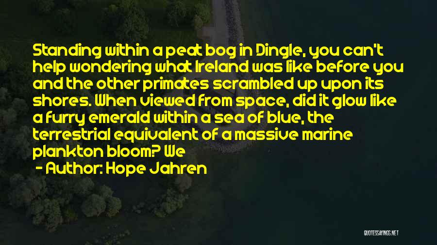 Hope Jahren Quotes: Standing Within A Peat Bog In Dingle, You Can't Help Wondering What Ireland Was Like Before You And The Other