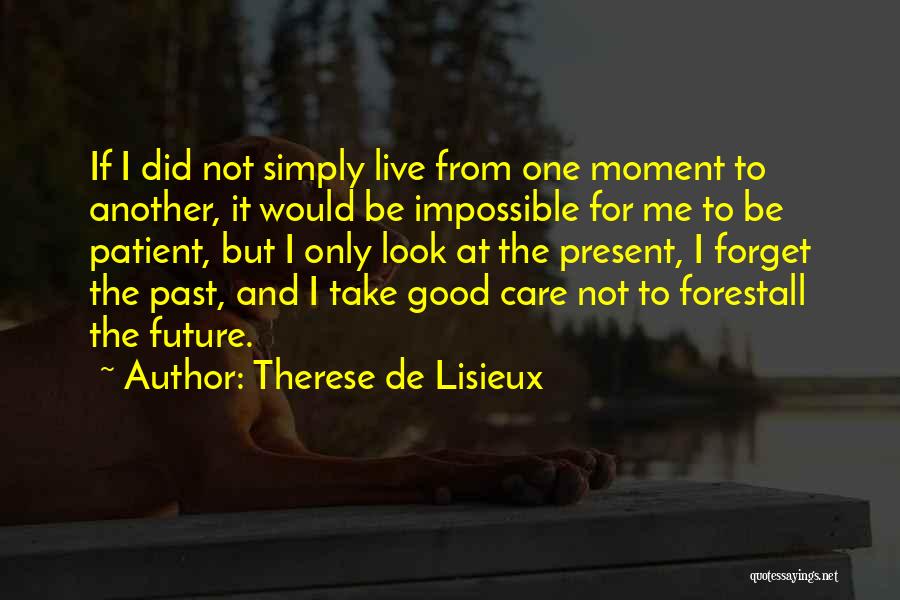 Therese De Lisieux Quotes: If I Did Not Simply Live From One Moment To Another, It Would Be Impossible For Me To Be Patient,