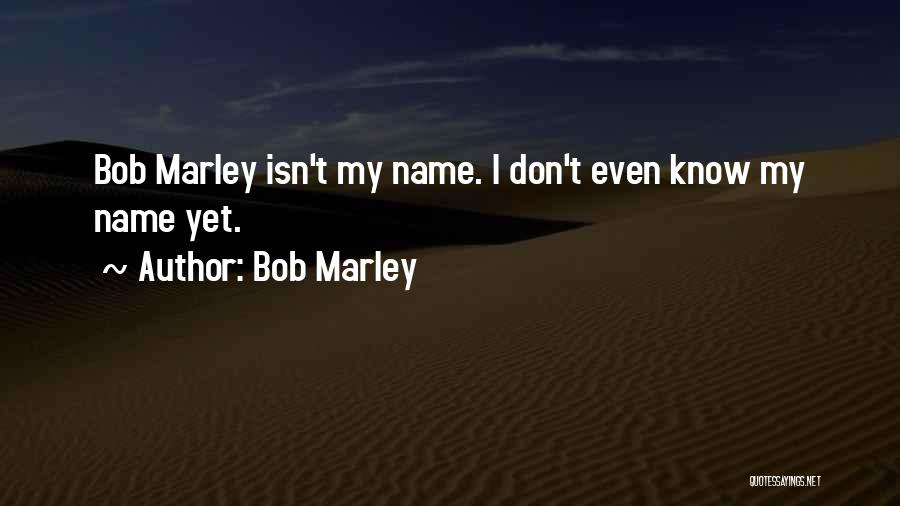 Bob Marley Quotes: Bob Marley Isn't My Name. I Don't Even Know My Name Yet.