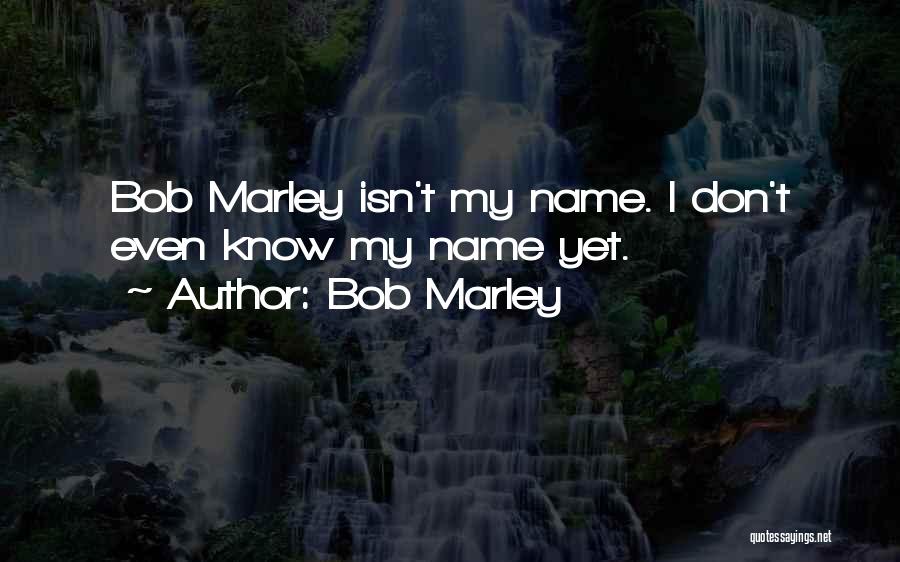 Bob Marley Quotes: Bob Marley Isn't My Name. I Don't Even Know My Name Yet.