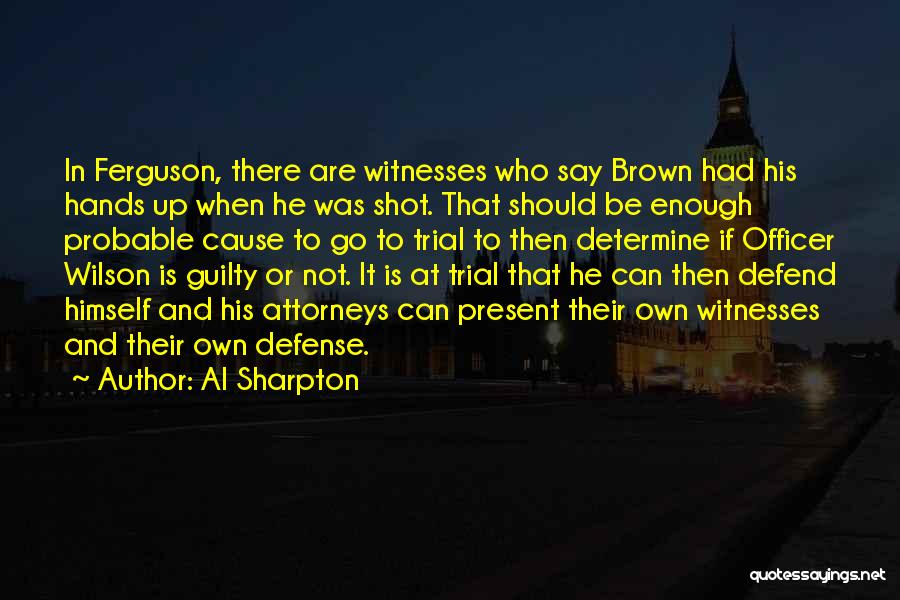 Al Sharpton Quotes: In Ferguson, There Are Witnesses Who Say Brown Had His Hands Up When He Was Shot. That Should Be Enough