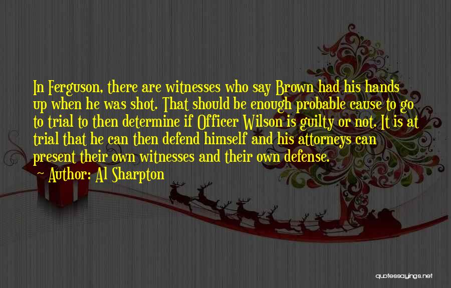 Al Sharpton Quotes: In Ferguson, There Are Witnesses Who Say Brown Had His Hands Up When He Was Shot. That Should Be Enough