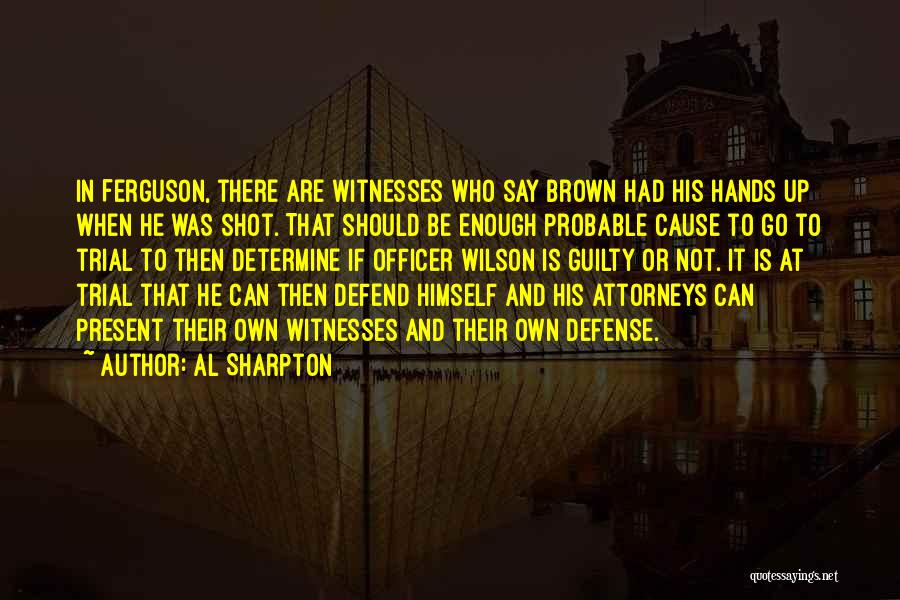Al Sharpton Quotes: In Ferguson, There Are Witnesses Who Say Brown Had His Hands Up When He Was Shot. That Should Be Enough