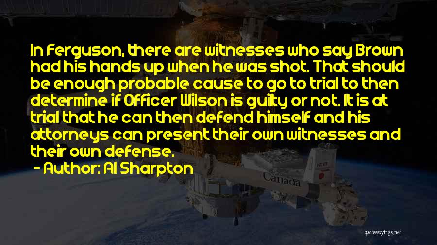 Al Sharpton Quotes: In Ferguson, There Are Witnesses Who Say Brown Had His Hands Up When He Was Shot. That Should Be Enough