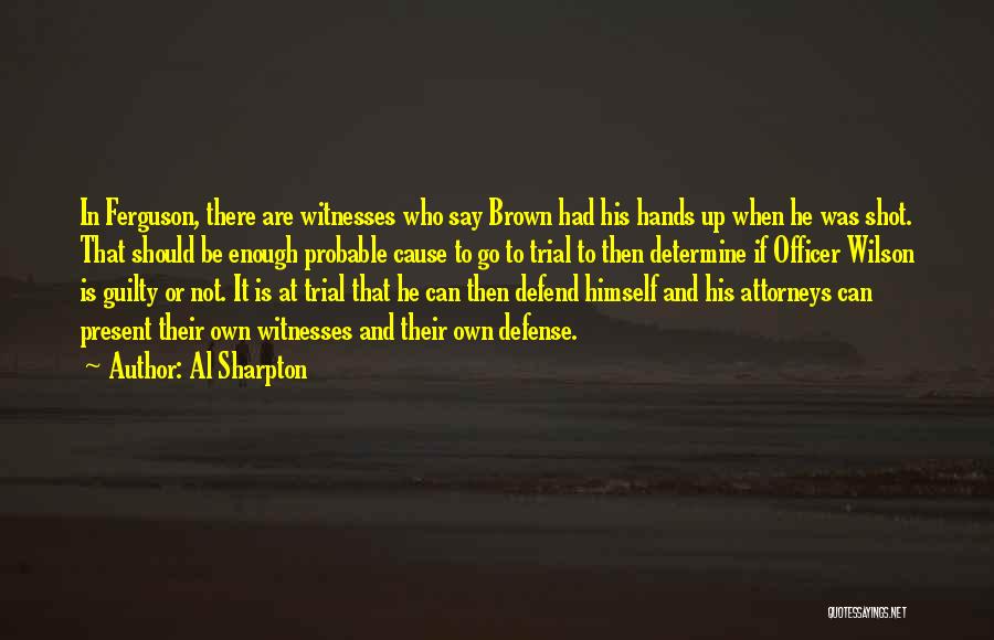 Al Sharpton Quotes: In Ferguson, There Are Witnesses Who Say Brown Had His Hands Up When He Was Shot. That Should Be Enough