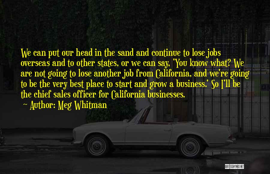 Meg Whitman Quotes: We Can Put Our Head In The Sand And Continue To Lose Jobs Overseas And To Other States, Or We