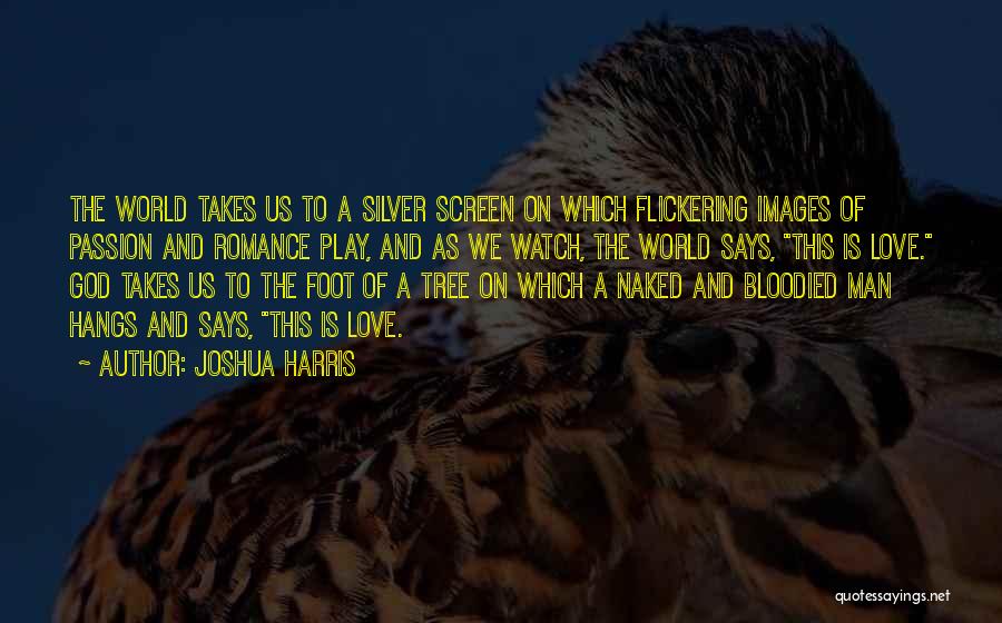 Joshua Harris Quotes: The World Takes Us To A Silver Screen On Which Flickering Images Of Passion And Romance Play, And As We