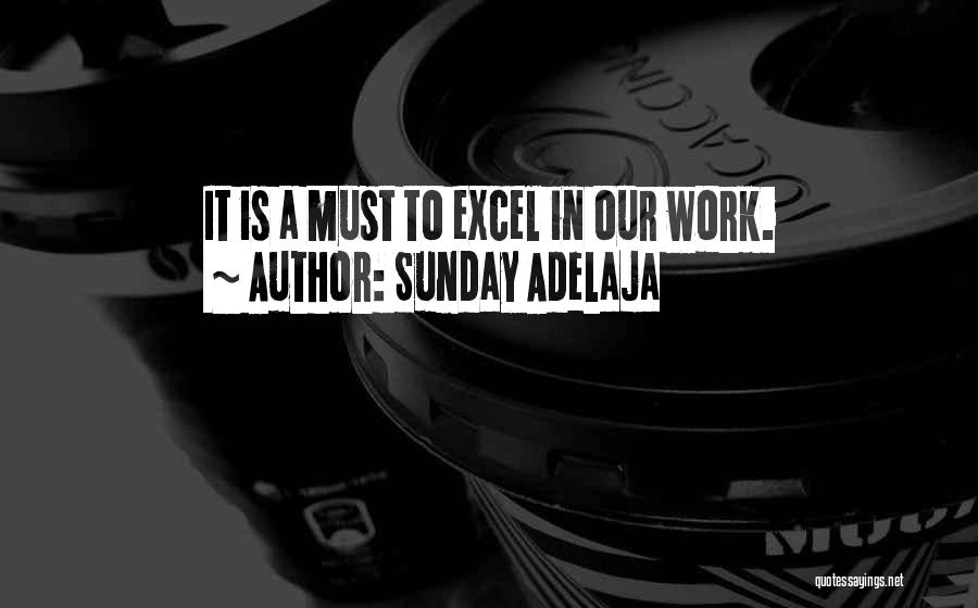 Sunday Adelaja Quotes: It Is A Must To Excel In Our Work.