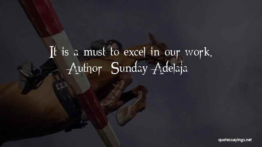 Sunday Adelaja Quotes: It Is A Must To Excel In Our Work.