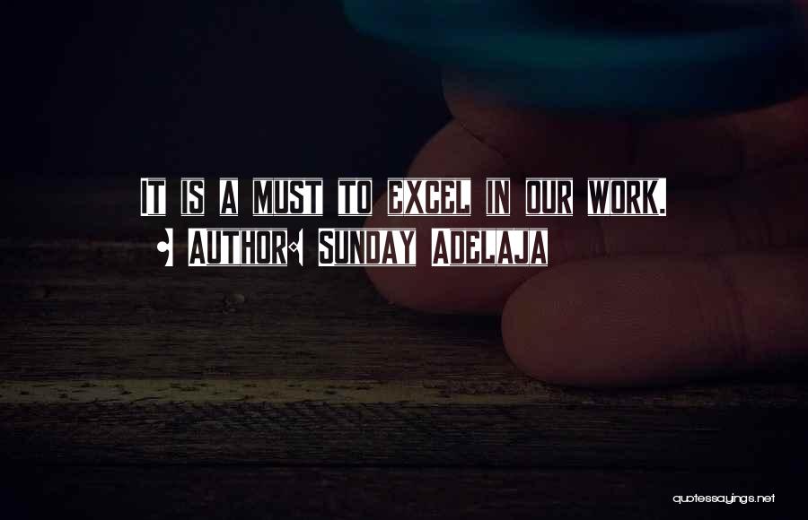 Sunday Adelaja Quotes: It Is A Must To Excel In Our Work.