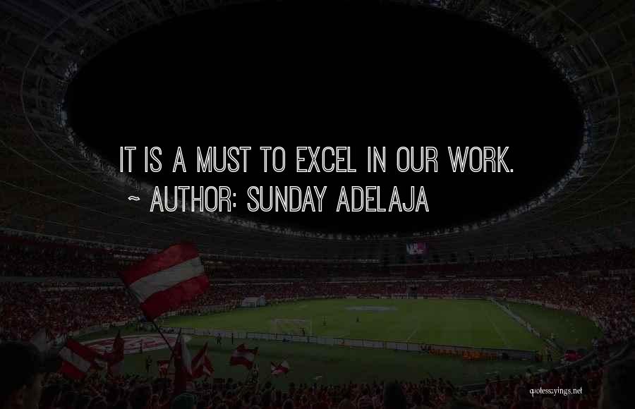 Sunday Adelaja Quotes: It Is A Must To Excel In Our Work.