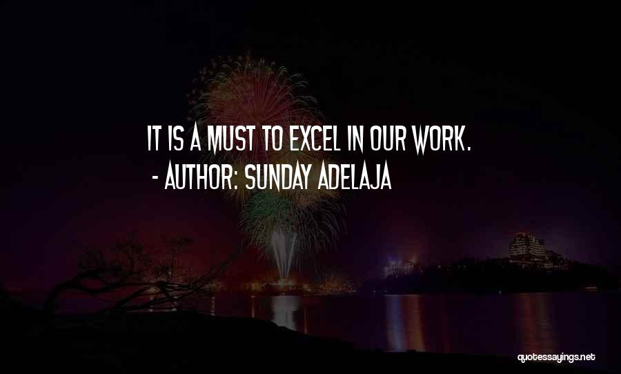 Sunday Adelaja Quotes: It Is A Must To Excel In Our Work.